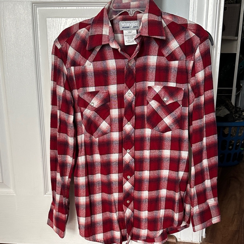 Men wrangler pearl snap shirt